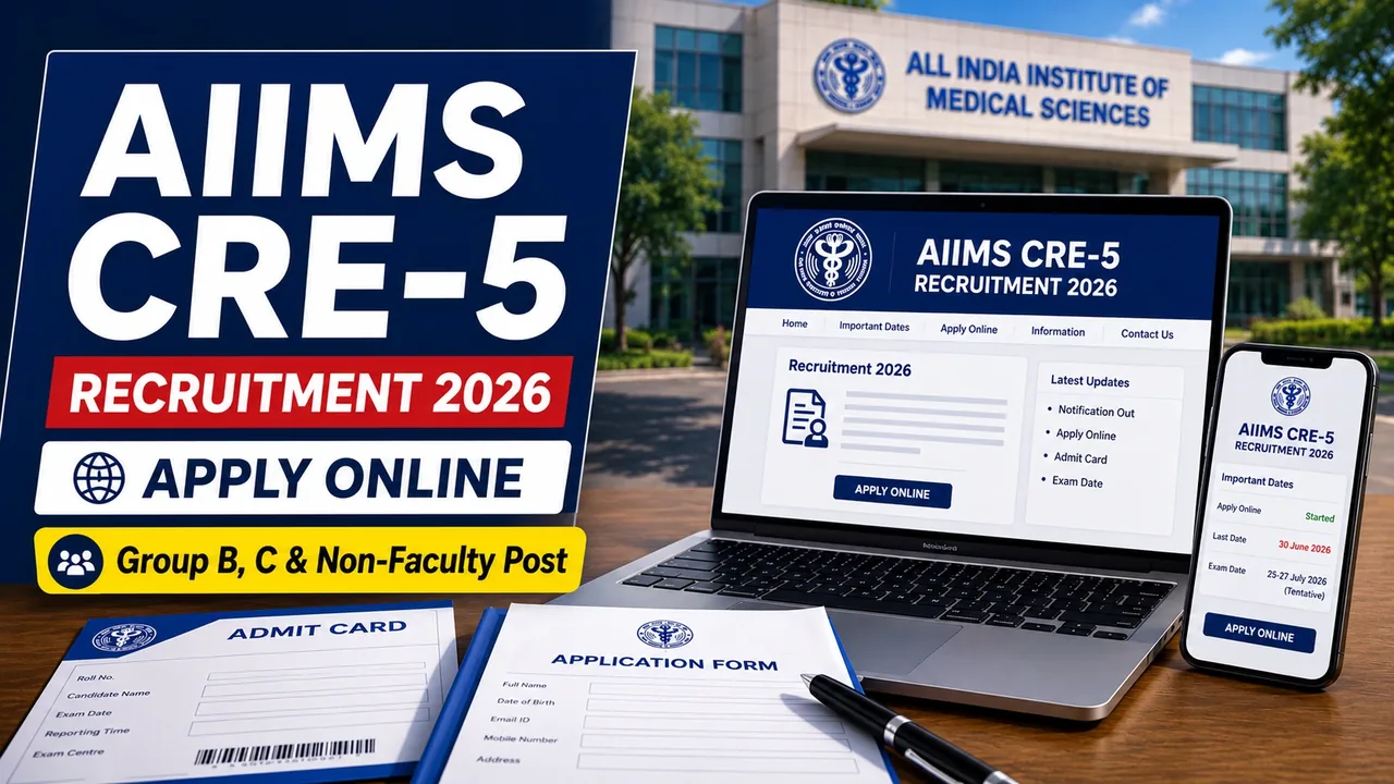 AIIMS Recruitment 2026 CRE-5 Apply Online Group B C Non Faculty Posts