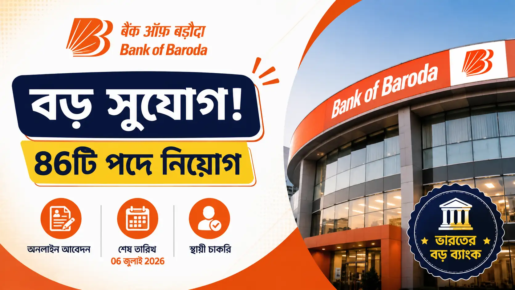 Bank of Baroda Recruitment 2026 86 Vacancies Apply Online