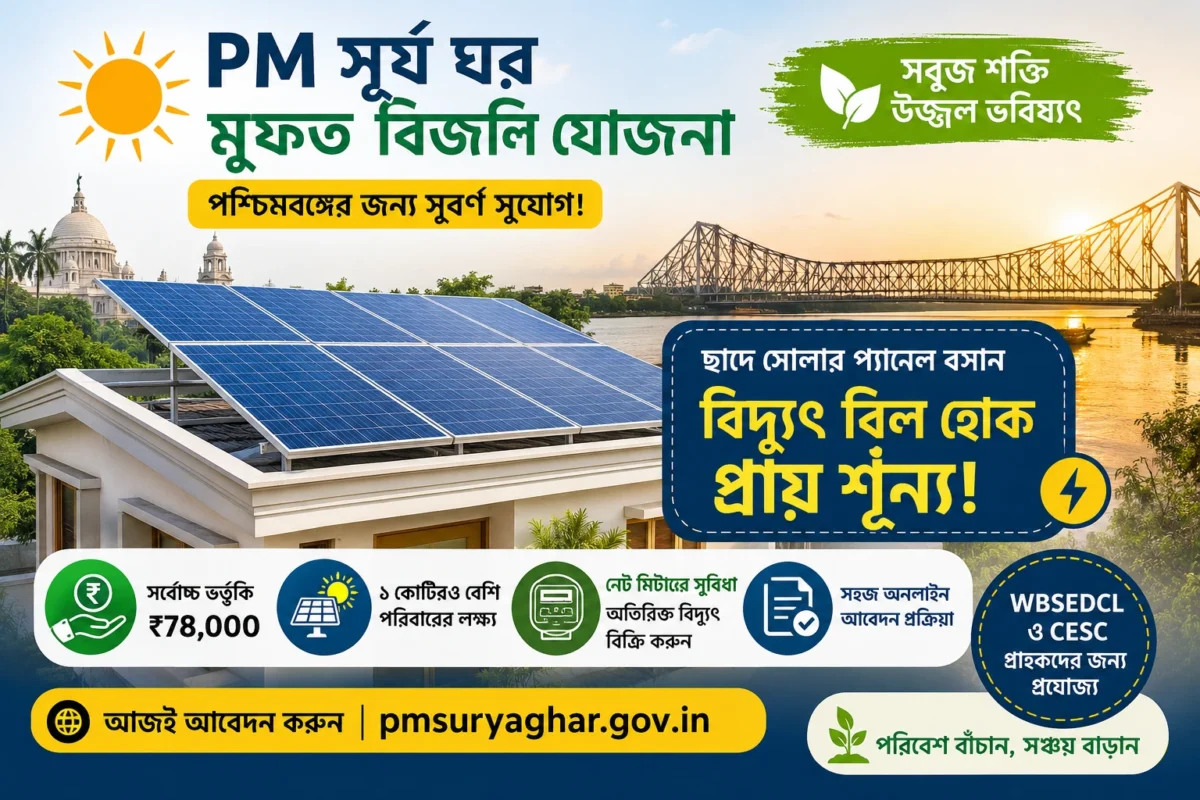 PM Surya Ghar Yojana West Bengal Solar Panel Subsidy