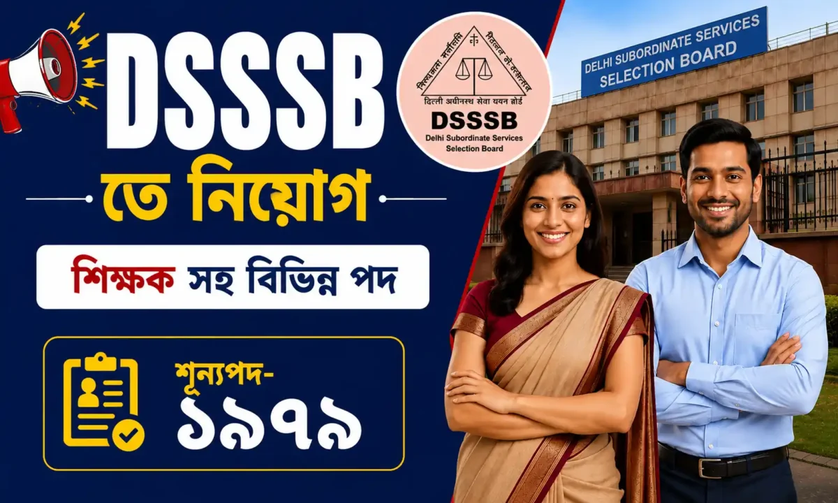 DSSSB Recruitment 2026 official notification for 1979 vacancies including TGT, Junior Scientific Assistant and IT Assistant posts