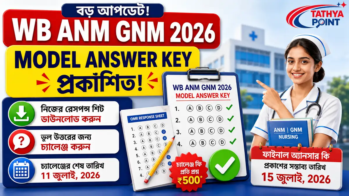 WB ANM GNM Model Answer Key 2026 official download page banner